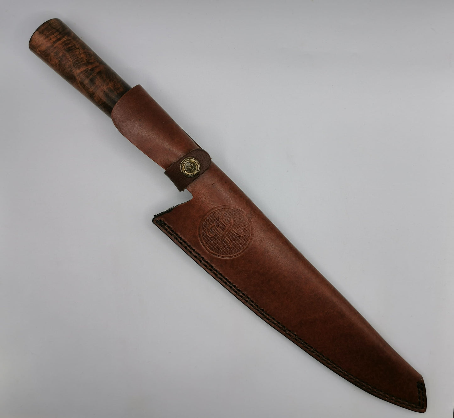 Étui en cuir de vachette cousu main pour couteau de chef Le Meunier Hosteel