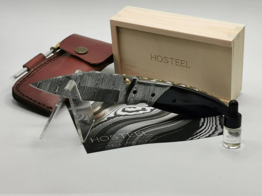 Couteau de Poche en Damas - Le Caladou Hosteel