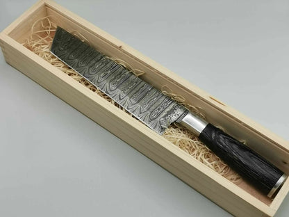 Couteau de Cuisine Santoku en Damas - Le Yamato Hosteel