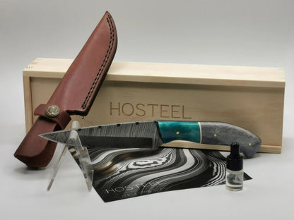 Couteau de chasse en Damas- Le Mirabeau Hosteel