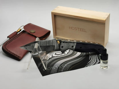 Couteau de Poche en Damas - L'Oustaou Hosteel