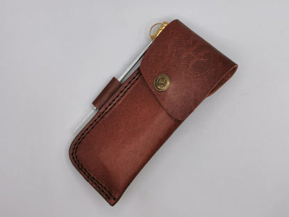 Étui en cuir de vachette cousu main du couteau Le Tramontane – Hosteel, coutellerie d'art