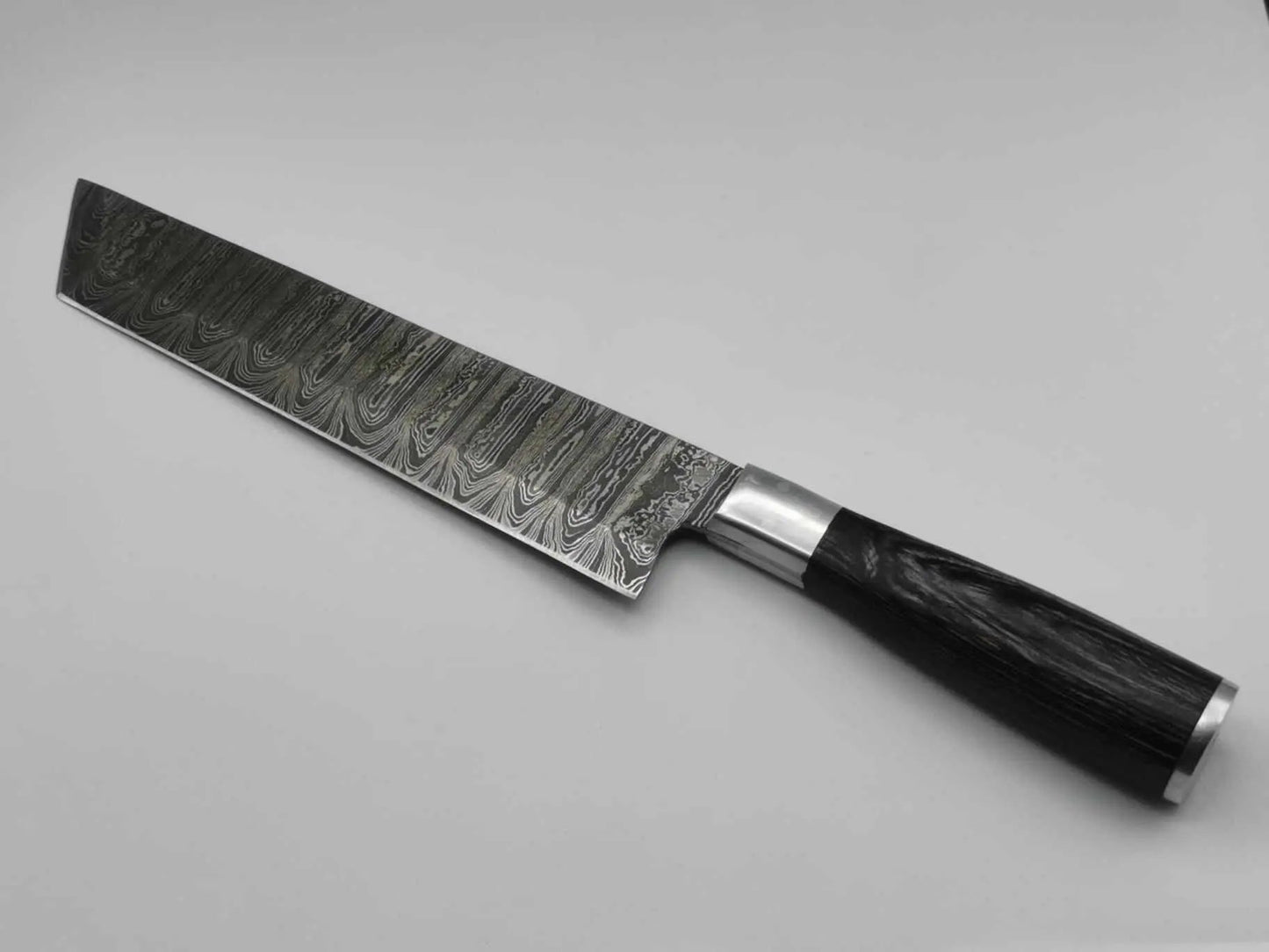 Couteau de Cuisine Santoku en Damas - Le Yamato Hosteel