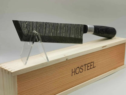 Couteau de Cuisine Santoku en Damas - Le Yamato Hosteel